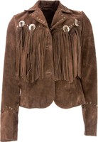 Fransen Lederjacke, Indianer Style, Western Country Jacke für Damen ,Wildleder