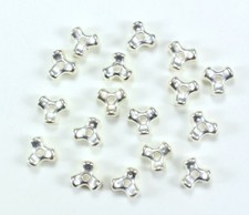11mm Metallic Silver Tri-Beads 144 Pieces