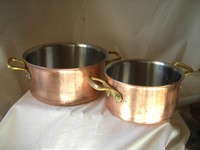 KONVOLUT KUPFER TÖPFE- CHR. WAGNER - DURCHMESSER 22cm + 17,7 cm - OHNE DECKEL -