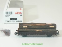 Märklin H0 46088 - 06 Rungenwagen mit Holzladung, DRG, neu, OVP