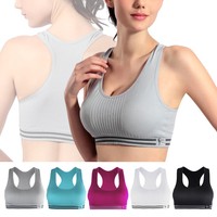 Sexy Sport BH Bustier Brusthalter Bra Fitness Unterwäsche Nahtlos Microfaser