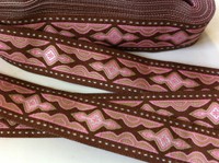 Traumschöne Borte,Lava,Braun,Rosa,Creme,24mm,lfm