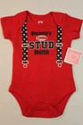 NEW Baby Boys Bodysuit Newborn Mommys Stud Muffin Suspenders Creeper Outfit Red