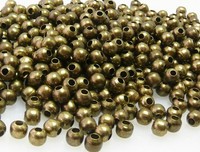 500 Metallperlen Kugeln 4mm rund bronzefarben Metall Perlen Bastelperlen  -7015