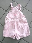 Girls sz 4t Osh Kosh Pink & White Gingham Plaid Summer Overalls Shorts Cute !!!!