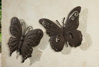 Wanddeko Falter 2er Set, Schmetterlinge, Wanddeko, Wandschmuck, Metall
