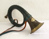  FÜRST PLESS Horn Jagdhorn Waldhorn Signalhorn Messing, Leder mit Riemen
