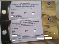 2 TICKETS WM QUALI DEUTSCHLAND - TSCHECHIEN HAMBURG 08.10.2016 KARTEN FAN BLOCK