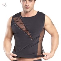 Sexy Herren Netz T Shirt S 44 46 Muskelshirt Kurzarm Netz Swingerclub "Pauli"