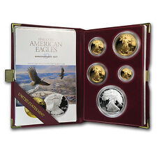 1995-W Proof American Eagles - 10th Anniversary 5 Coin Set - Box and Certificate