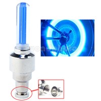LED Fahrad Auto Bike Ventilkappe Reifen Speichenlicht Licht Lampe Blau 60mm