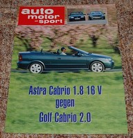 Sonderdruck ams Heft 8/2001 Opel Astra Cabrio 1.8 16V gegen VW Golf Cabrio 2.0