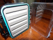 Waterproof Fly fishing box Double Clear Lid  Split Foam  NEW holds 240 flies