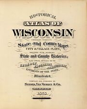 1878 WISCONSIN STATE ATLAS maps old GENEALOGY GHOST TOWN TREASURE HUNTING DVD S3
