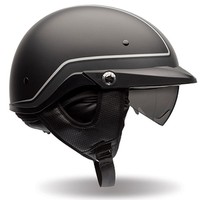 BELL PIT BOSS - PINSTRIPE MATTE BLACK/GREY HALF HELMET.  harley-davidson