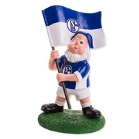 S04 FC Schalke 04 - Gartenzwerg Fahnenschwenker - Zwerg Garten