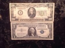 1934 $20 Frn - Minneapolis + 1957B $1 Silver Certificate - High Serial Number