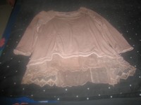 Französische Lagenlook Spitzen-Tunika, altrosa, Gr. L -XXL 