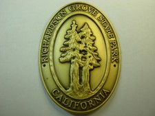 Richardson Grove State Park Ca new stocknagel shield hiking medallion G0140
