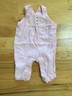 Girls Light Pink Corduroy Overalls Pants With Flowers 100% Cotton 6-9 Months