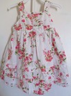 NEW GIRLS PINK AND WHITE FLORAL DRESS lined SZ 18 MOS. SAVANNAH