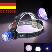 Zoom T6 5000Lm LED Stirnlampe Kopflampe Stirnleuchte Headlight mit 3xAA Akku