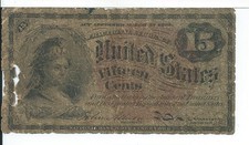 Columbia 4th Issue Red Seal 15 Cents United States Fractional Currency Fr1269
