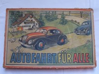 frühes Zinke Spiel DDR Autofahrt für alle um 1950 Autos aus Bakelit