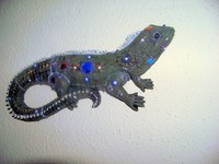 Gecko Eidechse Salamander Deko Figur Echse  Skulptur Wanddeko Hängedeko