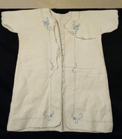 Vintage Hand embroidered Baby Robe Gown Blue white 