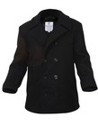 Mens Coat - Wool US Navy Type Pea Coat, Black by Rothco ALL SIZES FROM XS TO 5XL