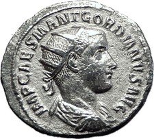 Gordian III 240AD Rome Silver Authentic Genuine Ancient Roman Coin Virtus i59033
