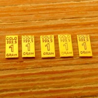 5x 1 GR. GOLDBARREN je 0,0648 Gramm + Zertifikat + Limitiert (999,9 Gold Barren)