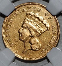 1856 Three Dollar Gold Ngc Xf Details $3 Coin Us