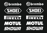 Brembo Shoei  Motorsport Sponsoren Aufkleber Racing Set für Motorrad Auto