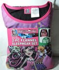 Newest New Girls MONSTER HIGH Flannel Pajamas 2 piece Sleep wear Set Size 14/16
