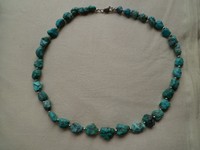 Collier, echt Türkis, Mexiko, unbehandelt, Nuggets, 55 cm, 925 Silber, Edelstein