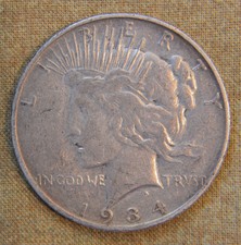 1934-D Peace Dollar - Very Fine