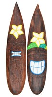 Surfboard 100cm als Wohnraumdeko 2er-Set Surfbrett Surfer Deko aus Holz TIKI