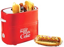 Nostalgia Electrics 650 watts Coca-Cola Series Pop-Up Hot Dog Bun Toaster Red