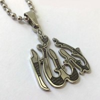 3D Allah Anhänger Kette Halskette islamische Allahkette Muslim Halsschmuck