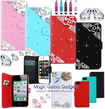 3D LUXURY STYLISH MAGNETIC WALLET FLIP DIAMOND SPARKLY BOOK LEATHER CASE COVER