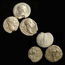 Roman Empire. Lot of 3 Denarii. Trajan, Commodus, Septimius Severus.
