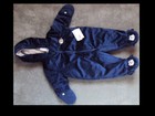 NWT BOYS 3-6M CARTERS SOFT DARK BLUE FLEECE SNOWSUIT PRAM 