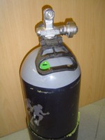 Scubapro-Tauchflasche 12 ltr. mit Moduloventil, Standfuß, Tragegriff, Reserve