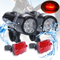 2x 5 LED Fahrradbeleuchtung Set Fahrradlampe Fahrradlicht Fahrradleuchte Schwarz