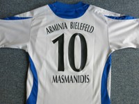 Arminia Bielefeld orig. "saller" Trikot Nr. 10 "MASMANIDIS" Gr.XS Saison 2007/08