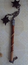 Medieval Wooden Flail with Double Spiked Balls Mace