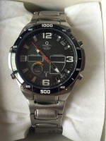 Solar Funkuhr Funk Uhr Quality Time Worldtimer Armbanduhr Edelstahl QGS-11164-22