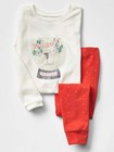 NEW GAP SNOW GLOBE LONG SLEEP SET PAJAMA SIZE 12-18M